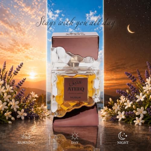 Image of Nusuk Ateeq Perfume for Men - Long Lasting Extrait De Parfum Citrus, Spice & Woody Notes Bold Masculine Luxury Fragrance 100ml