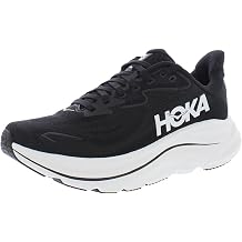 HOKA Clifton 10 Wide Womens Shoes Size 7, Color Black/White