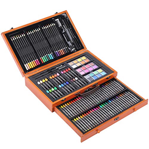 NDNCZDHC 140 PCS Drawing Coloring Art Set with Colored Pencils, Crayons, Oil Pastels, Watercolor Paint,Arts and Crafts for Kids 6-12,Teens,Adults Artist Beginners