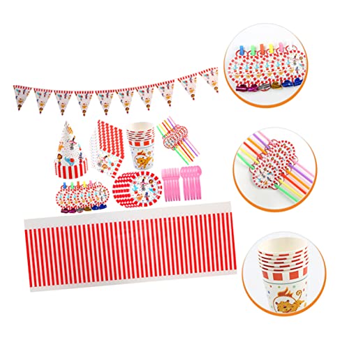 CHILDWEET 1 Conjunto De Talheres Conjunto Toalha De Mesa De Carnaval Suprimentos Para Festa Infantil
