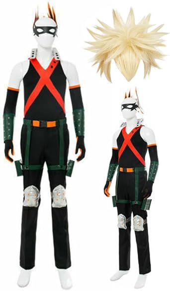 Katsuki Cosplay Costume Katsuki Costume Outfit Fighting Suit with Wig
