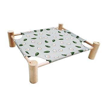 Indy Mall Pet Cot Bed for Cat Dog Portable Elevated Summer Breathable Puppy Sleep Nest Avocado