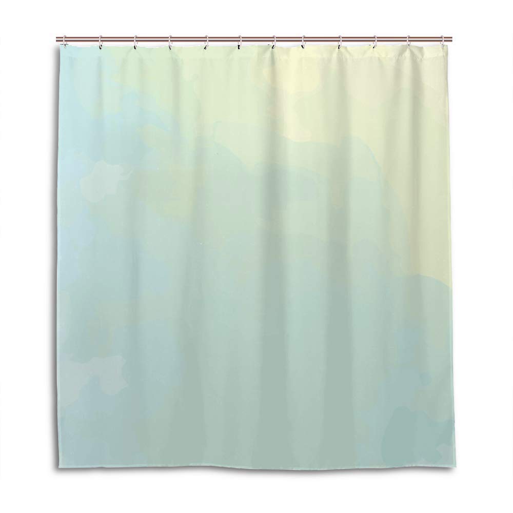Rideau de douche vert aquarelle CHEHONG en polyester lavable 183x183 cm