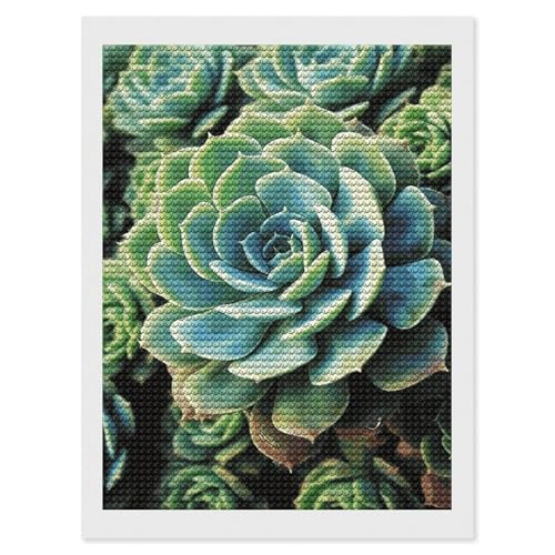 Peinture diamant plantes succulentes pour un salon moderne et relaxant