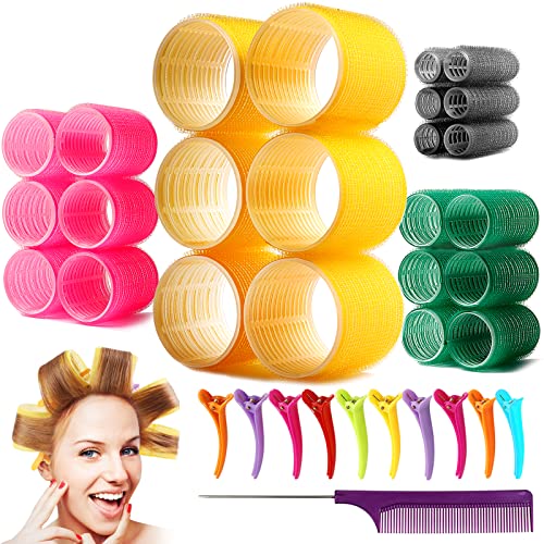 Hair Rollers Set, Self Grip Jumbo 2.5 Inch Hair Rollers Curlers,Salon