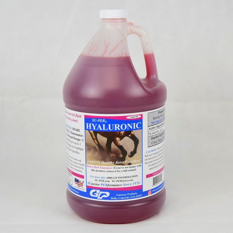 Hyaluronic Joint Supplement for Horses - Supports Joints Health & Lubrication - Horse Hyaluronic Acid Liquid - 1 Gallon, 4 Month Supply