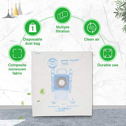 YanBan 10pcs Vacuum Cleaner Dust Bag Replacement Comaptible with Bosch Microfibre Type G GXXL GXL MegaAir SuperTex BBZ41FGXXL