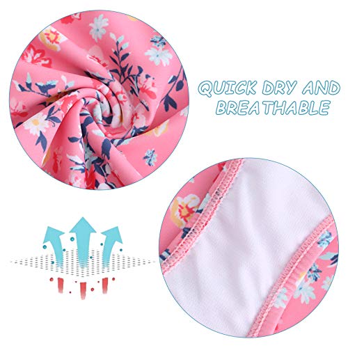 Image of Girls One Piece Swimsuits Off Shoulder Bathing Suit Kids Hawaiian Floral Swimwear 3-16 Years