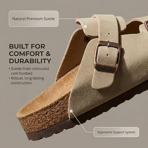 Image of EMMA NEW YORK Womens Clogs Mules Slip-On for Women with Arch Support Cork Footbed Potato Shoes