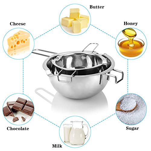 image for Sysmie 2 Pack Stainless Steel Double Boiler Melting Pot with Silicone 