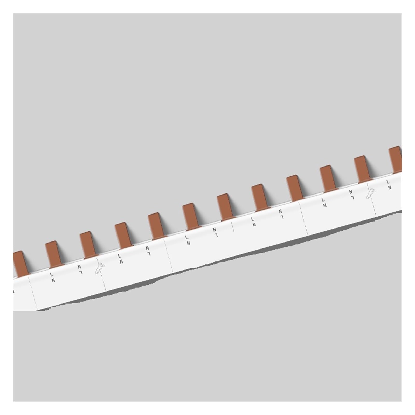 1 disjoncteur à barres omnibus en cuivre, 1P, 1P+N, 2P, bornier, barre omnibus(DF-2P-63A-24 circuits)
