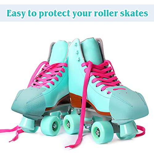 4 Pieces Toe Cap Guards Protectors Toe Caps Artificial Leather Roller Skate Cap Protectors For Quad Roller Skate (Green) #TOP3