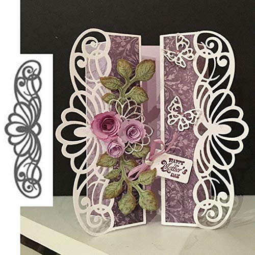 YunTrip Matrice de découpe pour la fabrication de cartes, découpe en métal avec bordure en dentelle pour bricolage, scrapbooking, album photo, papier décoratif pour cartes de vœux/invitation Cover