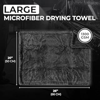 WEST BROS Large Microfiber Car Drying Towel 1300 GSM Double Twist Pile - Premium Auto Wash Towel for Cars Trucks SUV - Super Absorbent Detailing Cleaning Cloth 20x26'' Gray 1-Pack