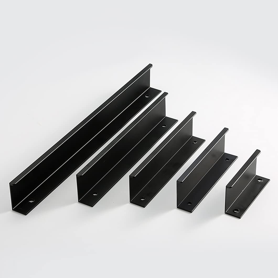 Maniglie per mobili moderni, Maniglie for mobili nere, 2 pezzi, maniglie for da cucina, invisibili for cassetti, lega di alluminio(Length 1200mm)