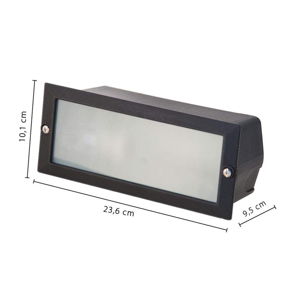 Velamp Brick Lumiaire encastrable E27 Noir (Lot de 5)