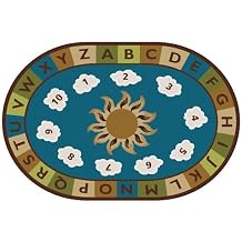 Carpets for Kids 94704 Sunny Day Learn & Play Nature Colors 4ft x 6ft Oval Brown