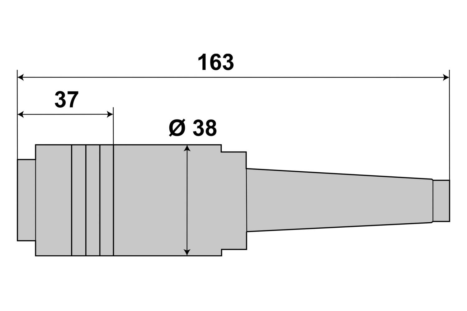 PAULIMOT Aufsteck-Fräsdorn 22 mm MK3 / M12