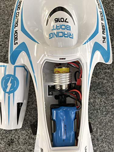 SOWOFA 17.8\" Remote Control Boat 45cm Hull Max Speed 30km Brush Motor Power Enough Water-Cool Fully Control rc Speedboat watercraft for Teens Adults Boys (10-24 Shipping dasy)