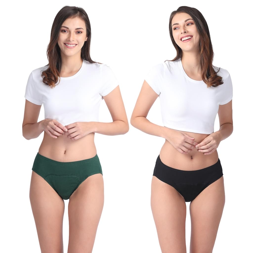 Adira | Hipster Panties for Women | Period Panties for Women Leak Proof & Breathable | Hipster Fit for Medium Flow | Use with Pad for Non Icky Feeling | Patented Design | Pack of 2-image-29