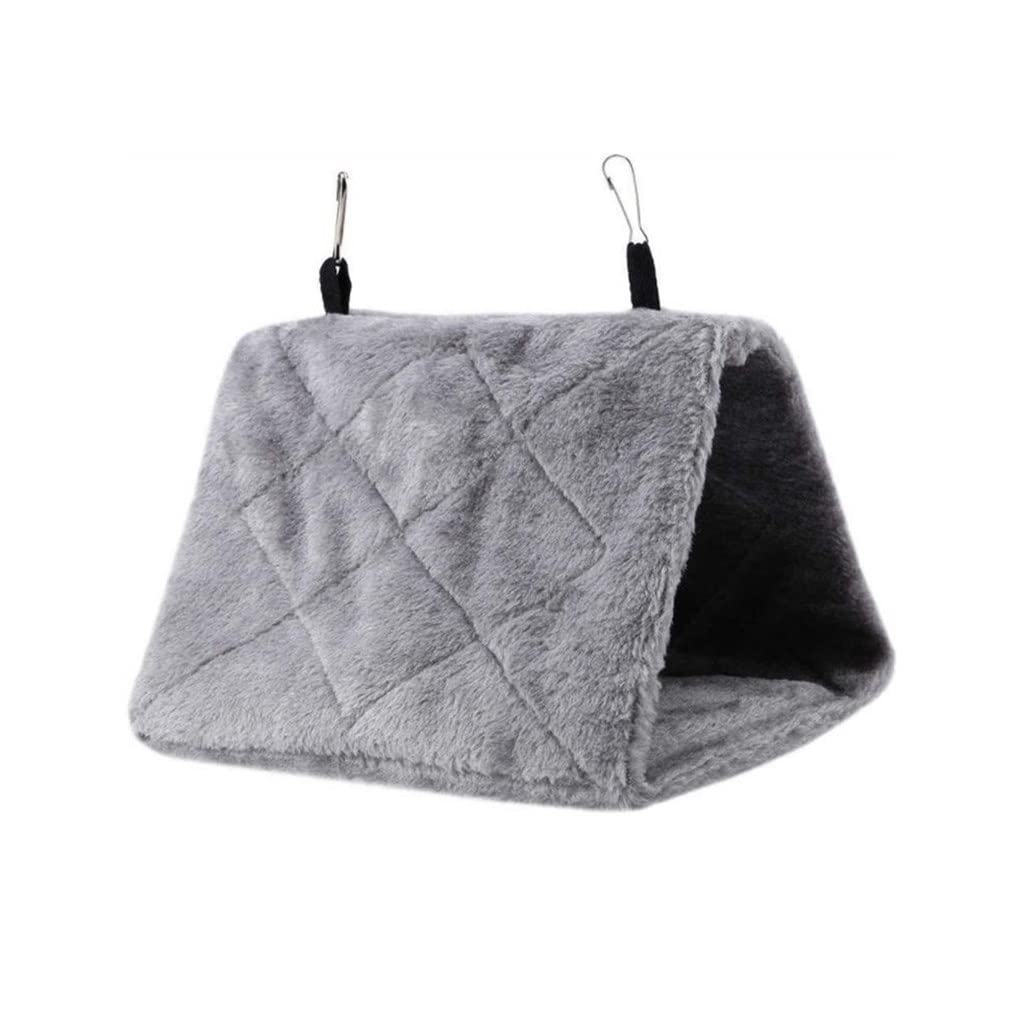 Voarge Nid d'oiseaus, tente de camping pour oiseaux Jouets d'hiver pour animaux de compagnie (S, Gris)