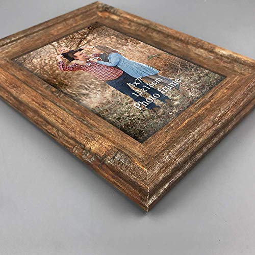 Zbeivan 2-Pack 5X7 Picture Frames Set Vintage Brown Family Art Rustic Photo Frame For Tabletop Stand Or Wall Hanging #TOP2