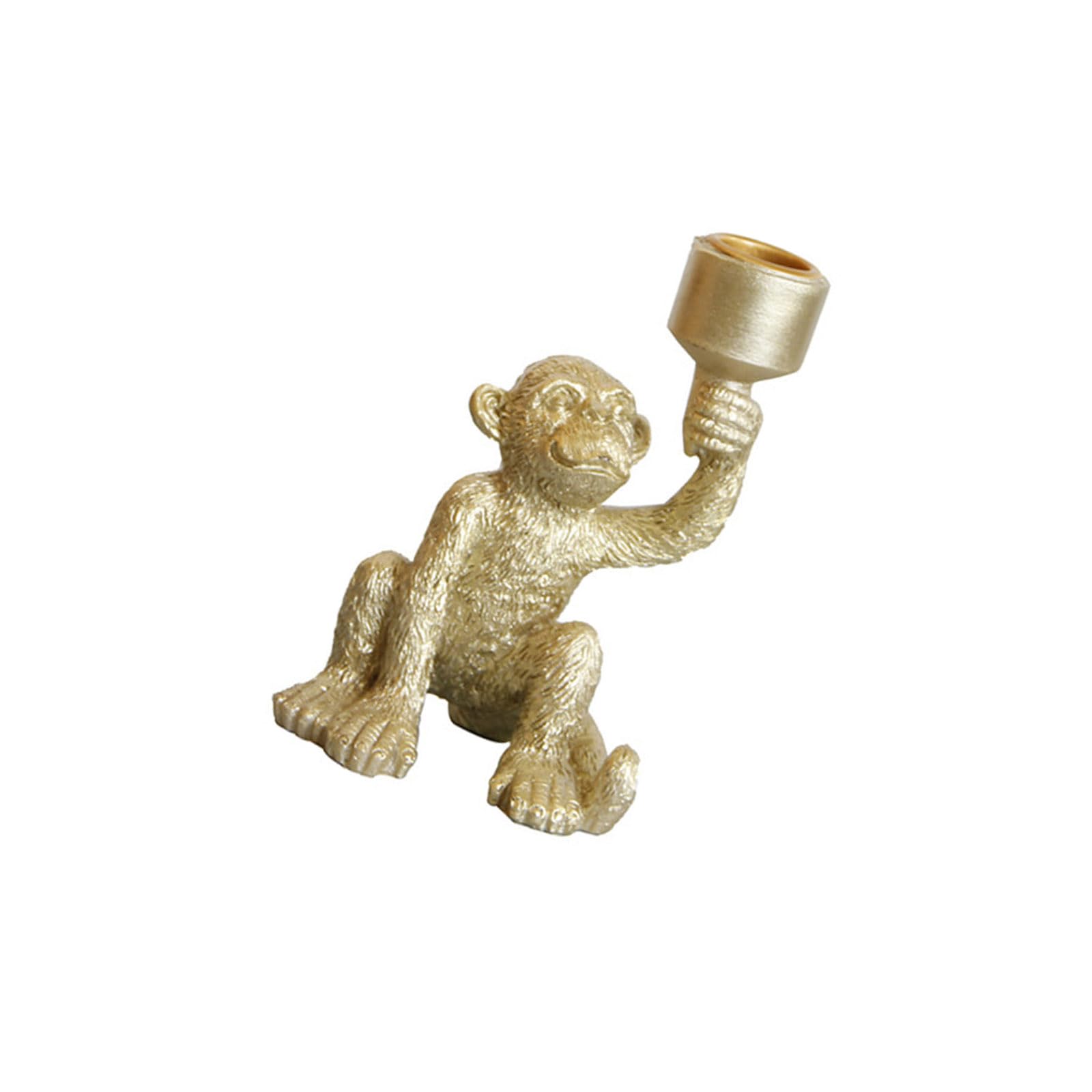 PANGBOER Decorative Candlestick Holder, Monkey Holder Resin Taper Figurine Accent, 5.5 X 3.3 Inch Tabletop Shelf Decor Piece Stand Animal Resin Monkey Candlestick Tabletop Accent Taper Decor Shelf