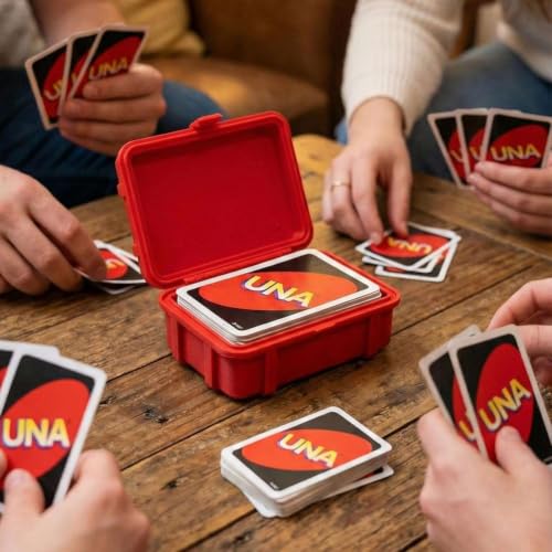 Image of Rugged Universal Card Deck Carrying Case for Poker Bridge and Game Cards Red