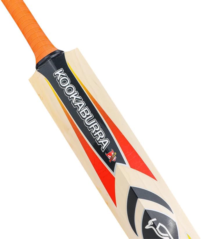 Kookaburra Retro Diablo FURY English Willow Cricket Bat– Short Handle Adult Standard Weight | Free Knocking & Preparation Included | 1-Year Warranty | Anti-Scuff Face | Bat Cover Included