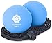 Set de 2 balles de massages en caoutchouc naturel et leur filet. 2 x balles de massage de 7,2 cm, agréablement souples, parfaites pour le massage des fascias et l’auto-massage.