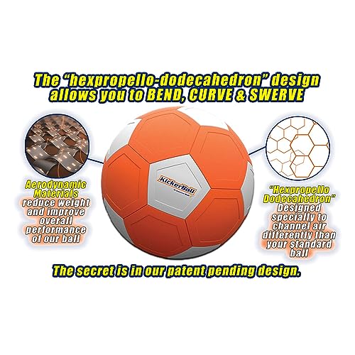 Kickerball - Bend, Curve and Swerve Soccer Ball, Orange, 20.5, Cobi