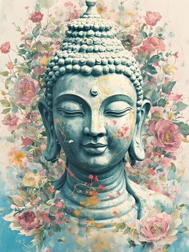 Peinture diamant fleurs zen 5D grand format 70x95cm pour adulte et enfant