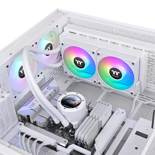 Image of Thermaltake TH240 V2 Ultra EX ARGB AIO Cooler /Snow /Water Block 2.1 inch LCD /Fan 120 * 2 /Magnetic Quick Connection /MB ARGB Sync Control /LCD Software Control /CL-W425-PL12SW-A