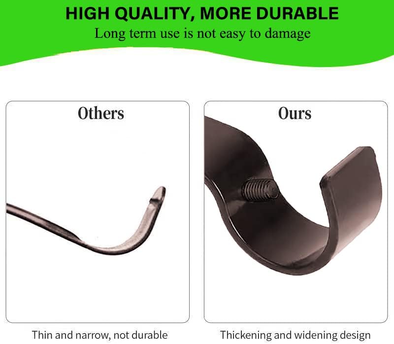 Miniatura 5 de Soportes de Barra de Cortina Premium - Paquete de 6 Soportes Ajustables de Montaje en Pared, Soportes para Barra de Cortina de 1 Pulgada (Marrón)