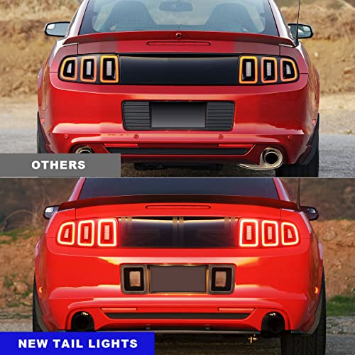 Roxx Led Tail Lights Assembly Compatible With 2010 2011 2012 2013 2014 Ford Mustang, Chrome Housing Smoke Lens Rear Brake Lamp Taillights Replacement Super Brightness 1 Pair(Smoke Lens) #TOP4