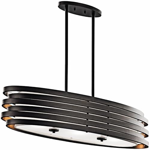 Kichler 43303OZ Roswell Oval Chandelier/Pendant 3-Light, Olde Bronze