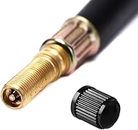 Vista 5 de BESULEN 2 adaptadores de válvula de neumático, adaptador de vástago de válvula de extensión flexible de 7.9 pulgadas, manguera de extensión de bomba