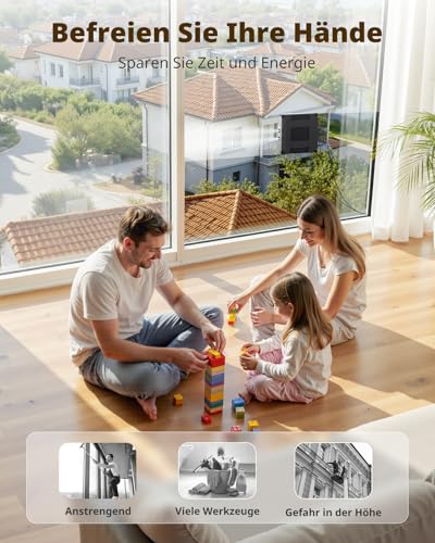 AIRMSEN YW733 Fensterputzroboter, Automatische Routenplanung, 4 Reinigungsmodi, 4 Sprühdüsen, 110 ml Tank, 6000 Pa Saugkraft, Anti-Rutsch-System, für Fenster, Duschglas & Spiegel