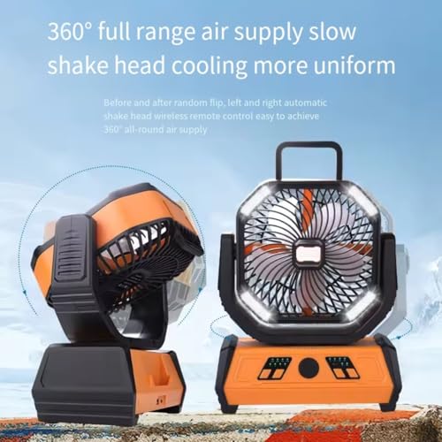 Ventilador de camping portátil con luz LED para noches perfectas al aire libre 8