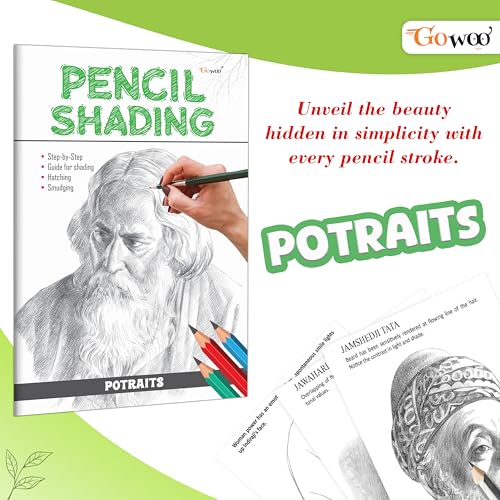 Image of Pencil Shading - Birds, Wild Animals, Nature & Still Life and Portraits : Children's art book, Pencil Shading book for Children, Educational book for kids | Pack of 4 Pencil Shading Activity books