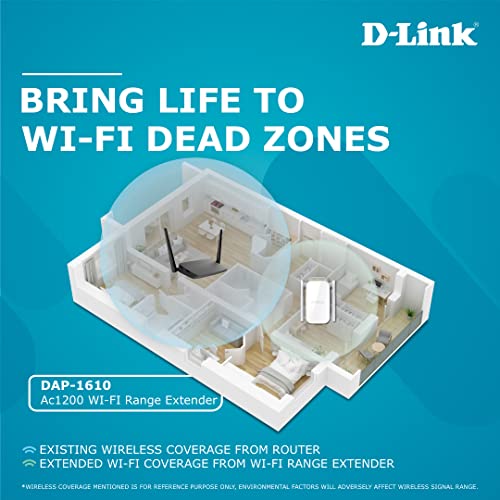 Image of D-Link DAP-1610 AC1200 Wi-Fi Range Extender, (White)