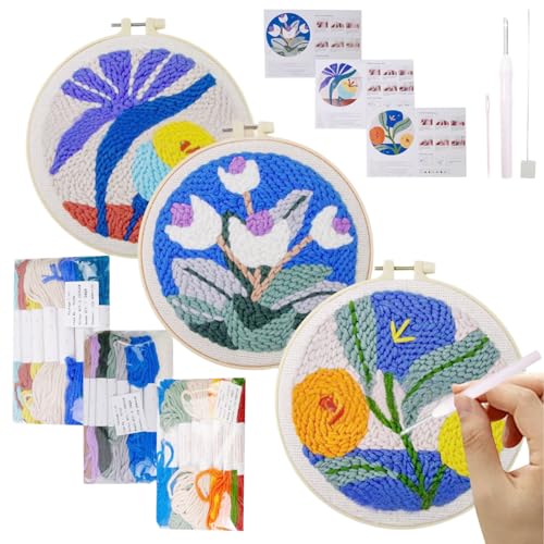 Kit de broderie pour débutant punch needle loisirs créatifs adultes