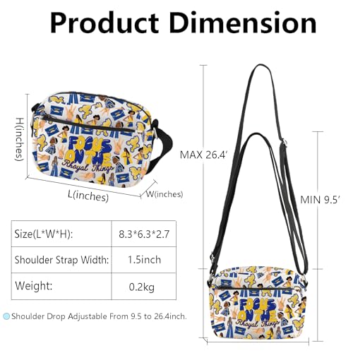 WSNANG Greek Sorority Crossbody Bag Pretty Poodle Gold & Royal Blue Shoulder Bag Greek Sorority Gift3