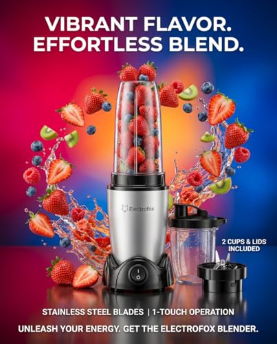 Image of Electrofox Blendo+ 2 Jar Bullet Nutri 750 W Juicer Mixer Grinder For Smoothies, Juice and Protein Shake (2 Jar Blender Nutri | 2 Jars | Silver) 2 Year Warranty