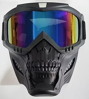 Motorcycle Goggles for Men and Women with Mask, UV Protection Motorcycle Goggles Skull Goggles, Helmet Protective Glasses for Motorcycle, Skiing Road