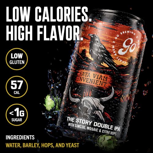Image of Go Brewing IPA Sampler Variety, NA Beer, 12 Pack (12 oz) | Small-Batch Craft Brew, Low-Calorie, Classic Ingredients, Bold Smooth Finish, Any Occasion
