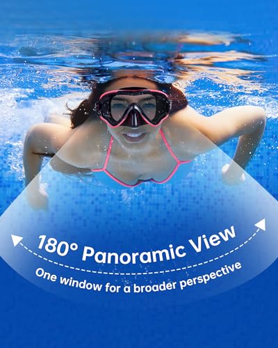 VegoVia Adult Swim Goggles with Nose Cover for Women Men, HD Clear Wide View Pool Water Nose Waterproof Shower Goggles Swimming Adult Diving Scuba Youth Mask Pool Underwater Beach Ocean Open Water
