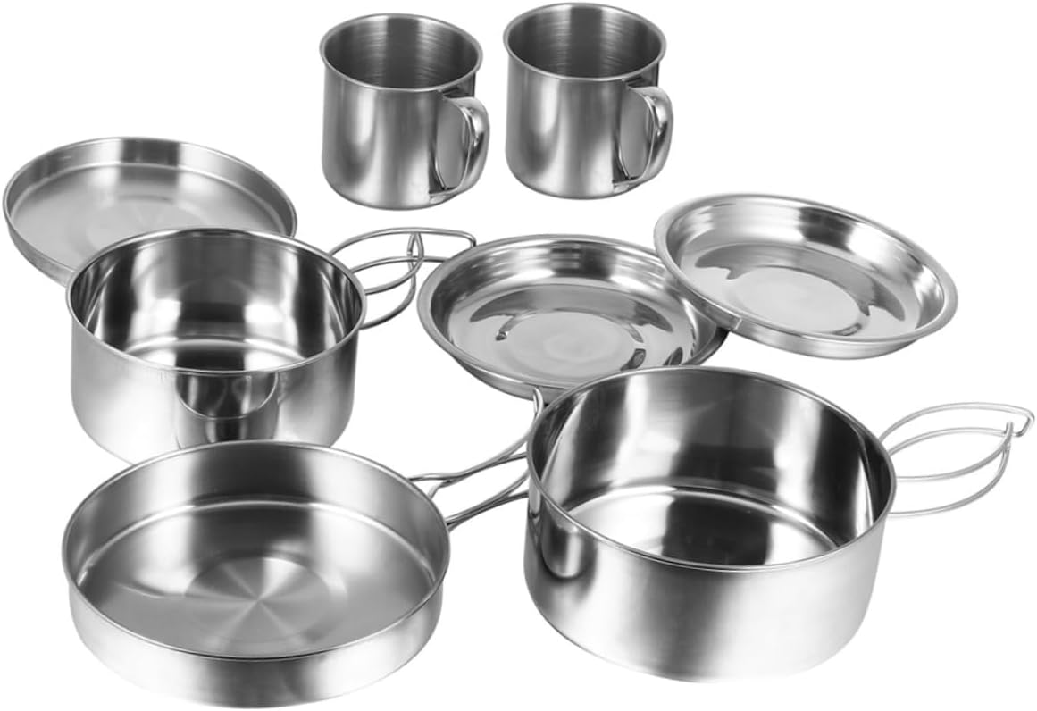 Campfire Pots and Pans Set Camping Cookware Set Portable Cooking Tools for Hiking