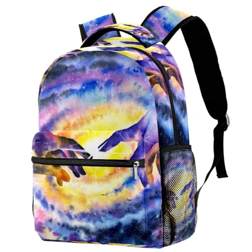 Sac à dos d'école galaxie et sac de voyage décontracté pour ados