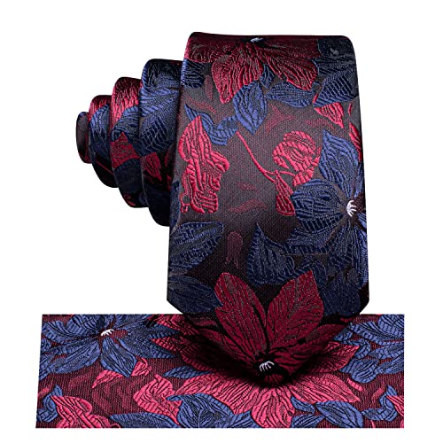 Image of Hi-Tie Father and Son Tie Set Striped Plaid Ties for Men and Boys Silk Necktie Pocket Square Set for Wedding Gifts